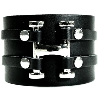 Produktbild von CJBB19102 Herren Armband Leder schwarz 21,5 cm