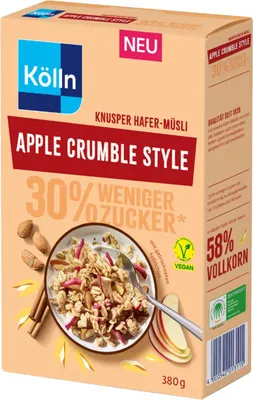 Obrázek produktu pro Kölln Apple Crumble Style Ovesné müsli s nižším obsahem cukru Balení 380 g