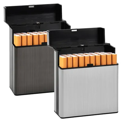 Productafbeelding van Aluminium Sigarettenkoker met Vouwsluiting (Set van 2)