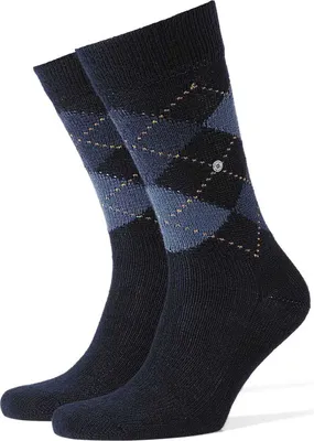 Produktbild von Burlington Herren Socken PRESTON - Rautenmuster, soft, Clip, One Size, 40-46 dunkelblau (dark navy)