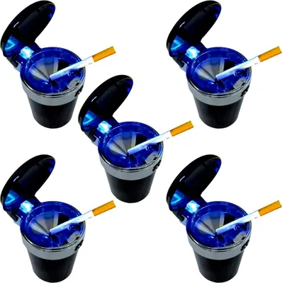 Produktbild von 5x LED Sturmaschenbecher Auto Aschenbecher Windascher Windaschenbecher