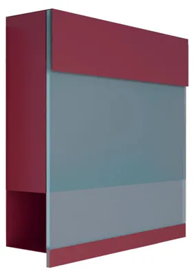 Produktbild von Wandbriefkasten Manhattan Special Blue in Rot mit blauer Acrylplatte