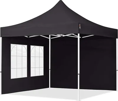Produktbild von Pavillon Faltpavillon Klappzelt inkl. 2 Seitenteile Stahl Faltzelt Garten Partyzelt schwarz