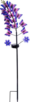 Produktbild von Näve Leuchten LED Solarleuchte "VIOLA" LED Solarleuchte "VIOLA" LED Solarleuchte "VIOLA", Lampe für den Außenbereich im Romantik-Style, aus Metall in violett, 18 x 11 x 76 cm, mit LED Platine – mit Schiebeschalter – Dämmerungssensor