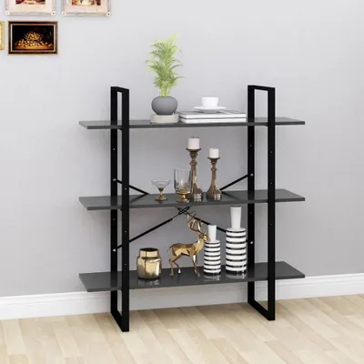 Produktbild von vidaXL Bücherregal Grau 100x30x105 cm Holzwerkstoff - Bücherregal - Bücherregale - Bücherschrank - Bücherschränke