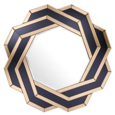 Zdjęcie produktu dla Casa Padrino luksusowe designerskie lustro ścienne Amber Gold szer. 90 x wys. 90 cm - Luxury Hotel Collection