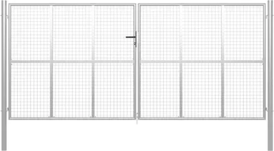 Produktbild von Gartentor verzinkter Stahl 400 x 200 cm Silber