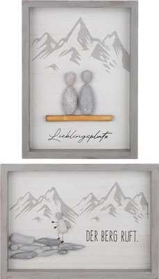 Produktbild von Gilde Steinbild, rechteckig, "Lieblingsplatz/Berg", Spruch, Holz,