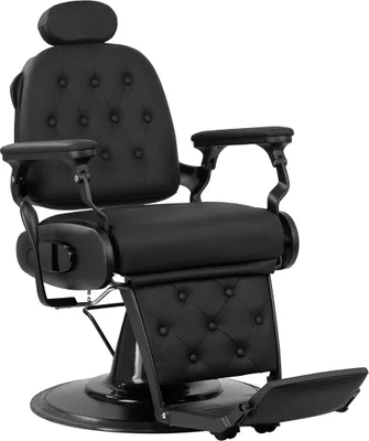 Image de Chaise de barbier Franc noir avec cadre noir