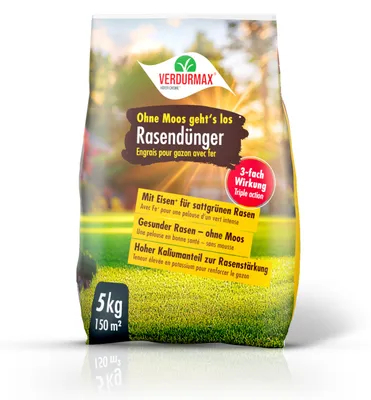 Produktbild von 5 kg VERDURMAX® Rasendünger mit Eisen - Ohne Moos geht´s los