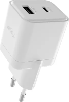 Immagine prodotto di Allity caricatore 20 W USB-C USB-A, doppia porta, ricarica rapida QC PD, bianco