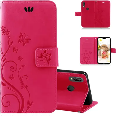 Produktbild von Handytasche für Huawei P20 Lite Blumen Flip Cover Buchhülle mit Magnetverschluss, Pink