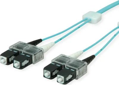 Immagine prodotto di Cavo patch LED in fibra ottica EasyLan duplex 50/125µm OM3, SC/SC, turchese, 5 m