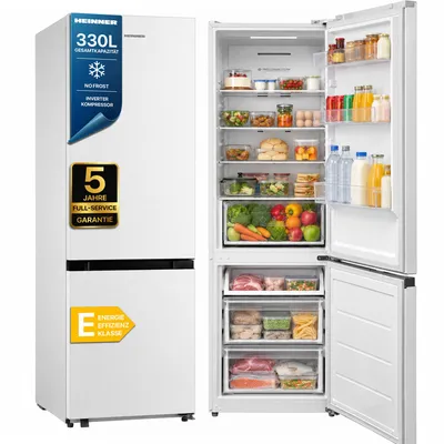 Produktbild von Heinner HCNF-M330INVE++ Kühl-Gefrierkombination 330 L, No Frost, Inverter, Weiß,