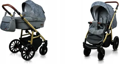 Produktbild von BabyLux® Aspero | 2in1 Kinderwagen Set | Silver Stone | Kombikinderwagen | Kinderwagenset | Bugg