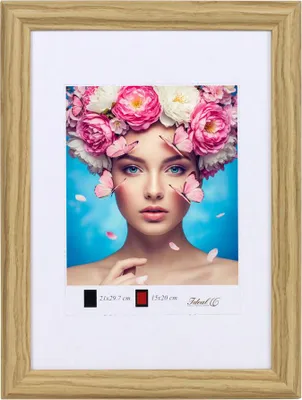 Produktbild von Holzrahmen mit Kunststoffglas Bilderrahmen MDF-Rahmen Collage Wandrahmen Fotorahmen HR-22 - Farbe: Natur | Format: 21x29,7