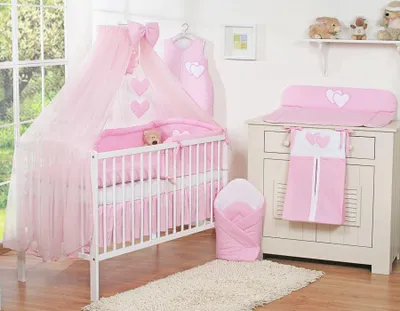 Produktbild von Babybettbezug 5-teilig mit Moskitonetz – Lattenrost – hautfreundliches und angenehmes Schlafklima