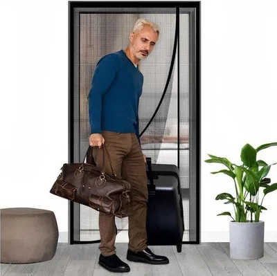 Produktbild von Famanu Fliegengitter Balkontür robust mit Glasfaser und Magneten - 100 x 220 cm