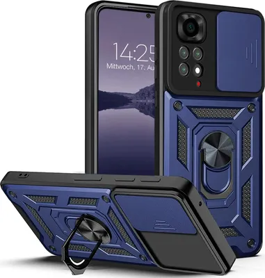 Produktbild von Armor Handyhülle für Xiaomi Redmi Note 11 Pro Kameraschutz Handy Panzer Case Cover Schutzhülle Outdoor Farbe: Blau