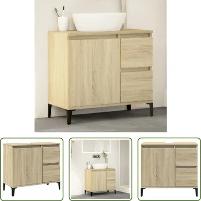 Obrázek produktu pro The Living Store Koupelnová skříňka Sonoma dub 65x33x60 cm Materiál na bázi dřeva