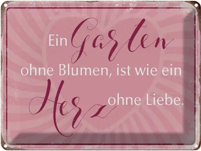 Produktbild von vianmo Blechschild 30x40 cm Garten ohne Blumen wie Herz Spruch Zitat