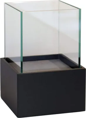 Produktbild von VIVANNO Windlicht Fiberglas CANDELITA Rechteckig, Schwarz matt - 20x20x29 cm