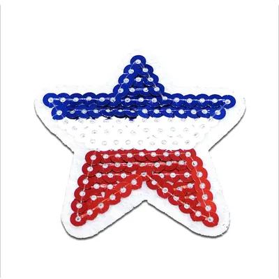 Produktbild von Stern Mit Pailletten - Aufnäher, Bügelbild, Aufbügler, Applikationen, Patches, Flicken, Zum Aufbügeln, Größe: 5,8 x 6 cm