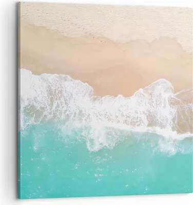 Produktbild von Bild auf Leinwand - Leinwandbild - Meer Welle Sand - 60x60cm - Wand Bild - Wanddeko - Wandbilder - Leinwanddruck - Bilder - Kunstdruck - Wanddekoration - Leinwand bilder - Wandkunst - AC60x60-3937
