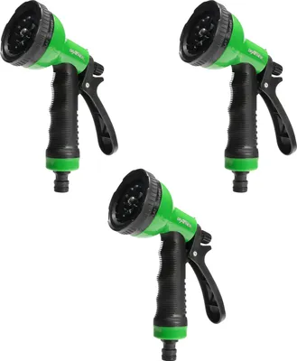Produktbild von Grafner® 3x Gartenbrause mit 10 Sprühmuster Handbrause Gartenschlauch