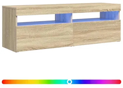 Image de vidaXL Armoire TV avec lampes LED Chêne Sonoma 120x35x40 cm