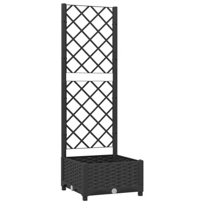 Obrázek produktu pro Zahradní květináč s mřížkou černý 40x40x121,5 cm PP