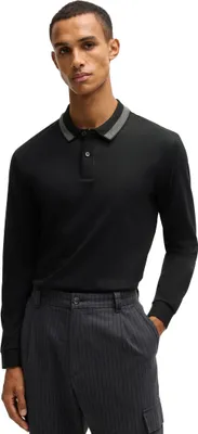 Produktbild von Hugo Boss Black Polo Slim Fit Langarm Schwarz