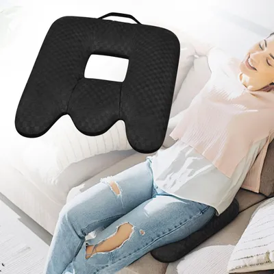 Produktbild von Orthopädisches Steißbeinkissen zur Vorbeugung von Druckgeschwüren, Hämorrhoiden und zur Unterstützung der Genesung | Atmungsaktives Sitzkissen für Bürostuhl, Auto und Rollstuhl (schwarz)