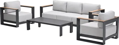 Produktbild von Garden Impressions Lounge Set Levanto 4-teilig Aluminium - Teak Look