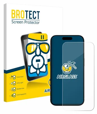 A product shot of a screen protector packaging and the screen protector itself, placed next to a smartphone.