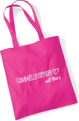 Produktbild von Huuraa Jutebeutel Stammzellenspender mit Herz 10 Liter Fuchsia Baumwolle Tasche Geschenkidee