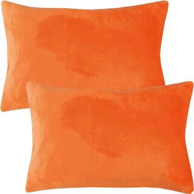 Produktbild von Kissenhülle Kuschel "Celina" 2er Pack, in der Größe "40 x 60cm" - Orange - Kissenbezug mit Reißverschluss