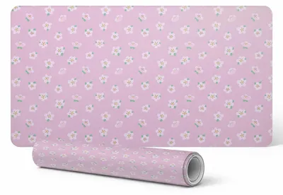 Produktbild von Rutschfeste Schreibtischunterlage mit pastellfarbenem Blumenmuster, 120 x 60 cm
