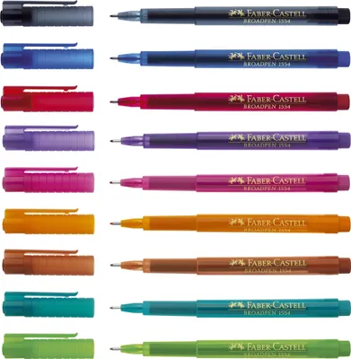 Immagine prodotto di Faber-Castell Fineliner BROADPEN 1554, Strich: 0,8 mm, Schreibfarbe: schwarz 10 Stück Verkaufseinheit 661928 4005401554998