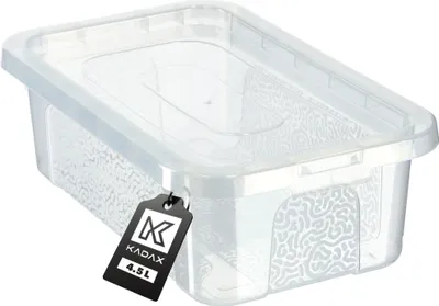Produktbild von KADAX Kunststoffbehälter 4,5 l mit Deckel, transparenter, abschließbarer Box-Organizer