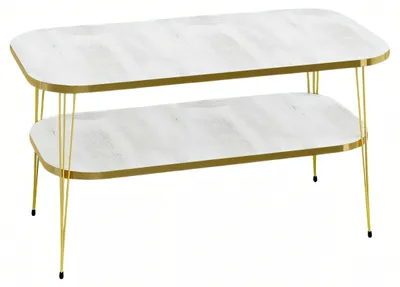 Image de Table basse en bois blanc au design moderne