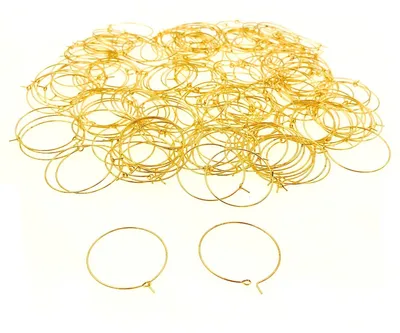 200 goldene Glasmarkierungsringe 30 mm, Edelstahl