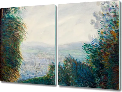 Produktbild von Coloray Hackbrett Herdabdeckplatte 2x40x52 cm Küchenbrett Kochplattenabdeckung Schneidebrett - Waldlandschaft