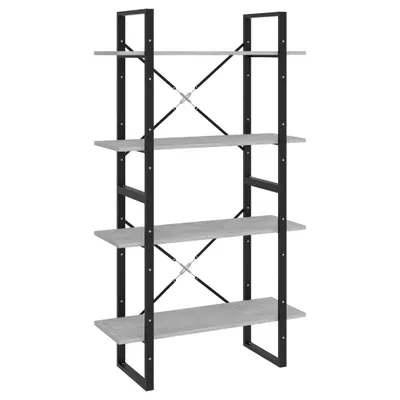 Produktbild von Bücherregal 4 Fächer Betongrau 80x30x140 cm Holzwerkstoff