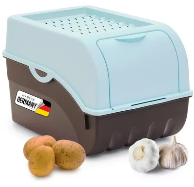 Produktbild von Novaliv 1x Mittel 5L Kartoffelbox türkis light Kartoffelkorb Gemüsebox vegetable basket onion potato storage
