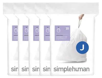 Obrázok produktu pre simplehuman CW0169CP, 45 L, Biela, 533 mm, 759 mm, 100 kusov