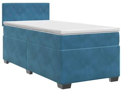 Obrázok produktu pre Skriňová posteľ s matracom tmavomodrá 90 x 190 cm zamatová