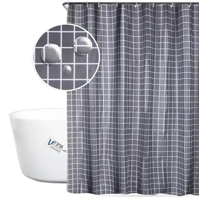 Immagine prodotto di Tenda da doccia Vilde Tenda da bagno Tenda con ganci idrorepellente 180x180 cm
