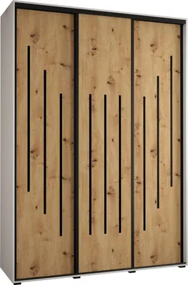 Produktbild von MEBLE KRYSPOL Davos 8 Schrank, drei Türen - 235,2x180x45 cm - Weiß Artisan Schwarz