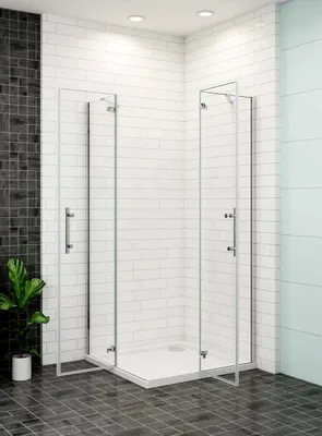 Produktbild von AICA 80x80x185cm 6mm ESG-glas Falttür Eckeinstieg eckdusche Pendeltür Scharniertür Duschkabine Duschabtrennung Duschtür